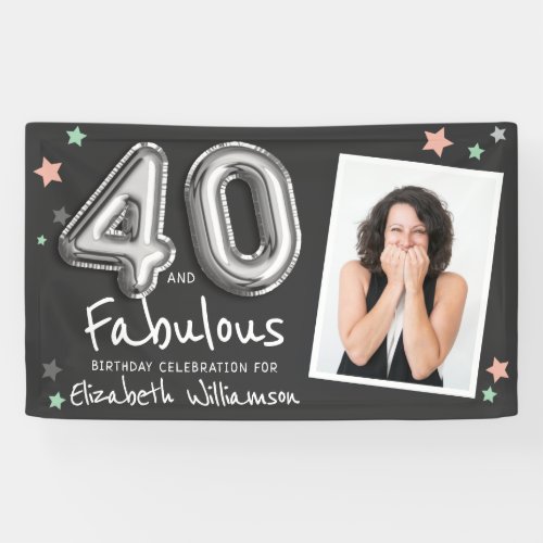 40  Fabulous Foil Balloon Stars Photo Birthday Banner