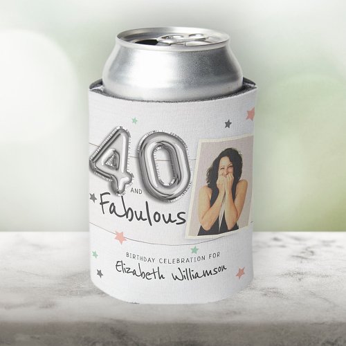 40  Fabulous Foil Balloon Stars Photo Birthday Can Cooler