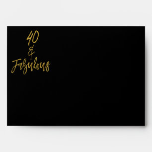 40 & Fabulous Gold Return Address Printed on Back Envelope