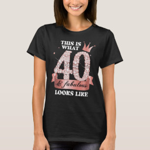 40 & Fabulous I Black Peach Party Group Candid Pho T-Shirt