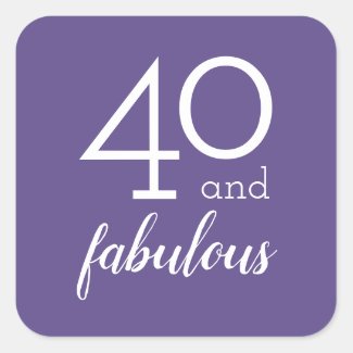 40 & Fabulous Milestone Birthday Violet Stickers