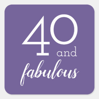 40 & Fabulous Milestone Birthday Violet Stickers