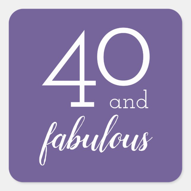 40 & Fabulous Milestone Birthday Violet Stickers (Front)