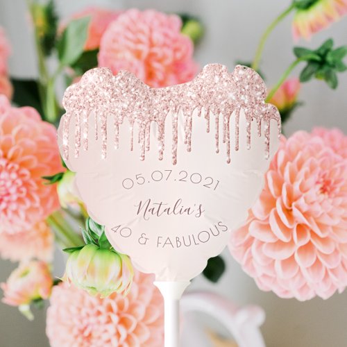 40 fabulous party rose gold glitter drips glam balloon