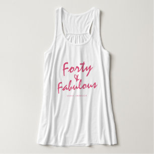 40 Fabulous Pink Name 40th Birthday Gift Tank Top