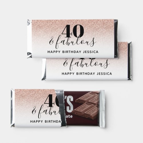 40  Fabulous Rose Gold Faux Glitter Ombre  Hershey Bar Favors