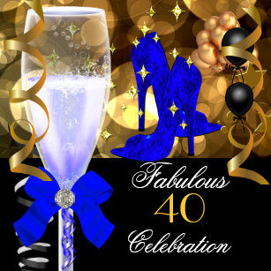 Gold Black Royal Blue Invitations Zazzle