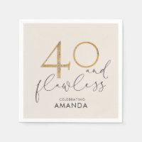 40 & Flawless Blush Pink Gold & Gray Personalized