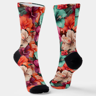 #40 Floral pattern Crew Socks