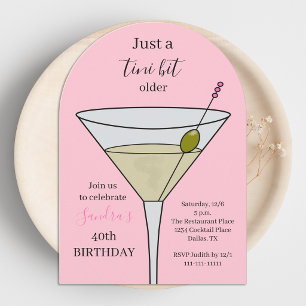 40 is a Tini Bit Older Pink 40th Birthday Party Invitation