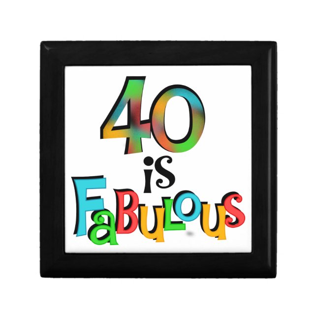 40 is Fabulous Birthday T-shirts and Gifts Keepsake Box (Front)
