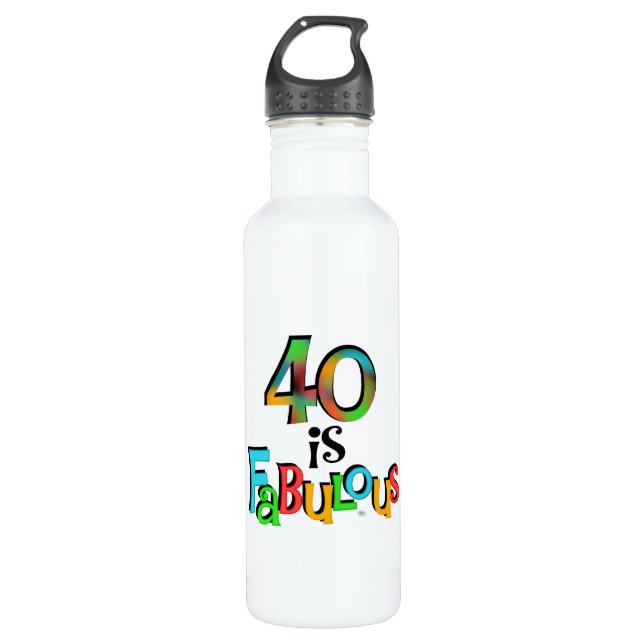 40 is Fabulous Birthday T-shirts and Stainless Steel Water Bottle (Front)