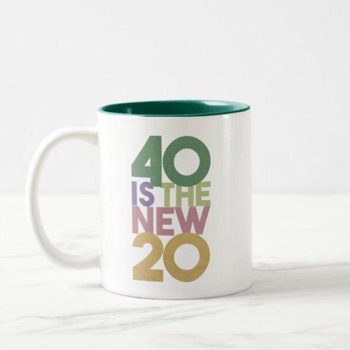 40 is the New 20 _ 40th Birthday Essential Two_Tone Coffee Mug