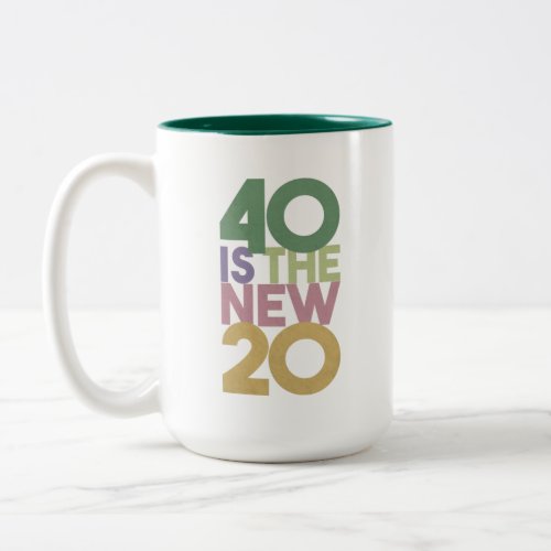 40 is the New 20 _ 40th Birthday Essentiale Coffee Two_Tone Coffee Mug