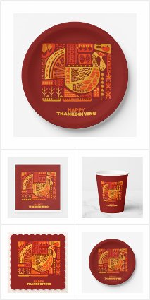 40+ Matching Tableware Items Thanksgiving Abstract