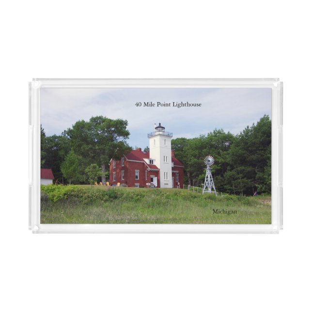 40 Mile Point Lighthouse acrylic tray (Front)