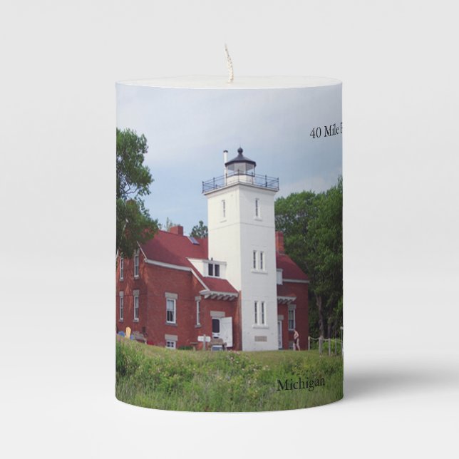 40 Mile Point Lighthouse candle (Front)