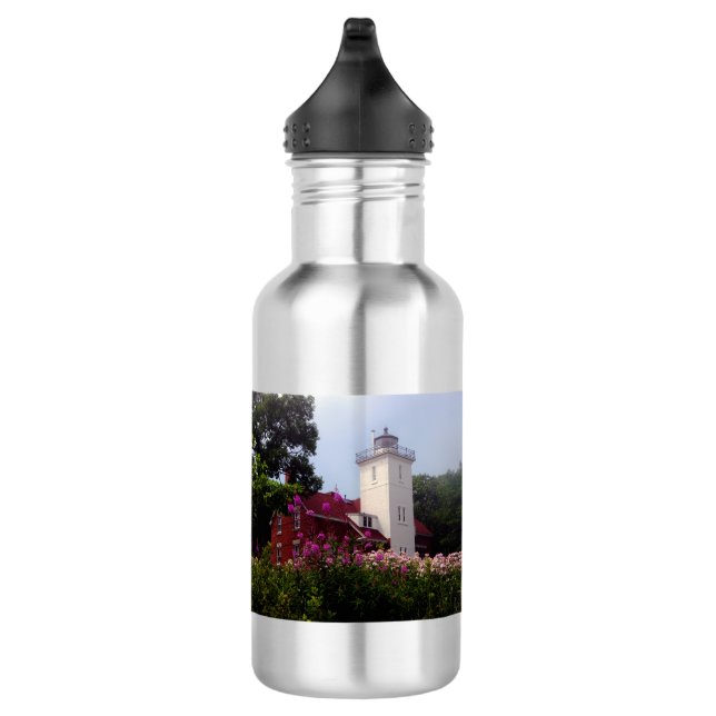 40 Mile Point Lighthouse history water bottle (Right)