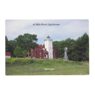 40 Mile Point Lighthouse laminated placemat