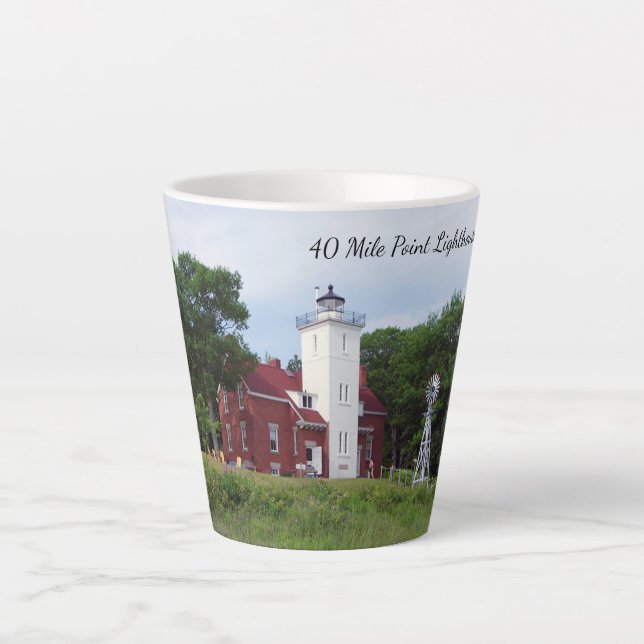 40 Mile Point Lighthouse Latte Mug (Front)