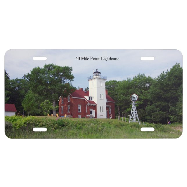 40 Mile Point Lighthouse license plate (Front)