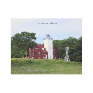 40 Mile Point Lighthouse metal wall art