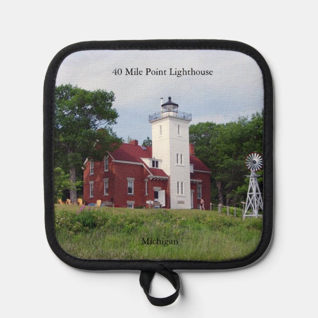 40 Mile Point Lighthouse pot holder (Front)