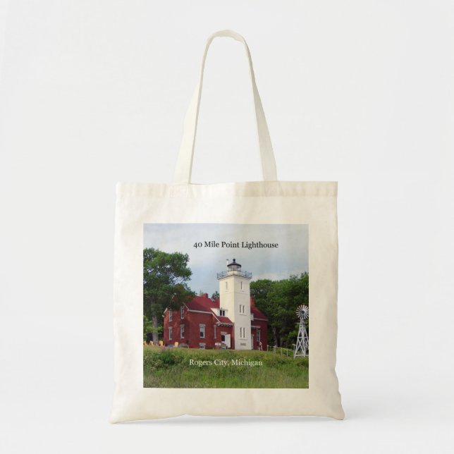 40 Mile Point Lighthouse tote bag (Front)