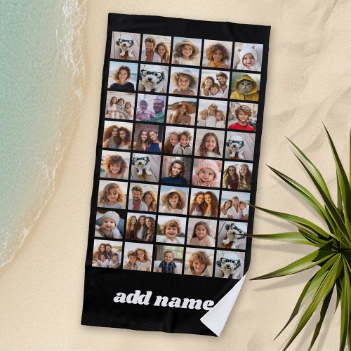40 Photo Collage _ 4 Rows 10 Columns _ Script Name Beach Towel