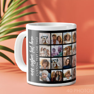 40 Photo Collage - 4 Rows 10 Columns - Script Name Giant Coffee Mug