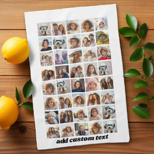 40 Photo Collage - 4 Rows 10 Columns - Script Name Kitchen Towel