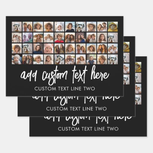 40 Photo Collage _ 4 Rows 10 Columns _ Script Name Wrapping Paper Sheets