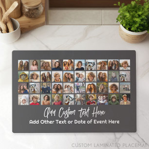 40 Photo Collage - 4 Rows 10 Columns - Script Text Placemat