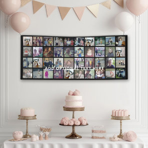 40 Photo Collage - 4 Rows 10 Columns - White Text Banner