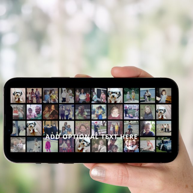 40 Photo Collage - 4 Rows 10 Columns - White Text Poster (Front Digital)