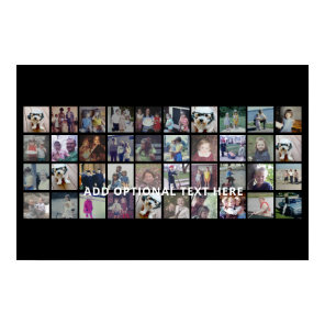 40 Photo Collage - 4 Rows 10 Columns - White Text Poster
