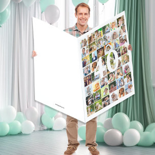40 Photo Collage for 40 Years Huge 40th Birthday Card