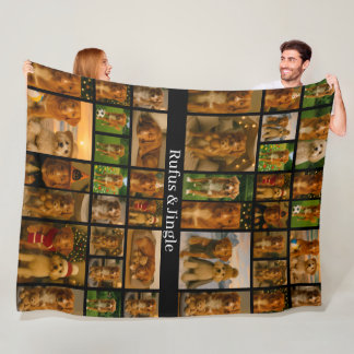 40 Photo Collage Template And Text Personalized Fleece Blanket