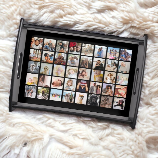 40 Photo Collage Template Make Your Own Serving Tray (40 Photo Collage Template Make Your Own Serving Tray from Ricaso. Add your own photographs)