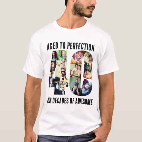 40 photo number collage T_Shirt