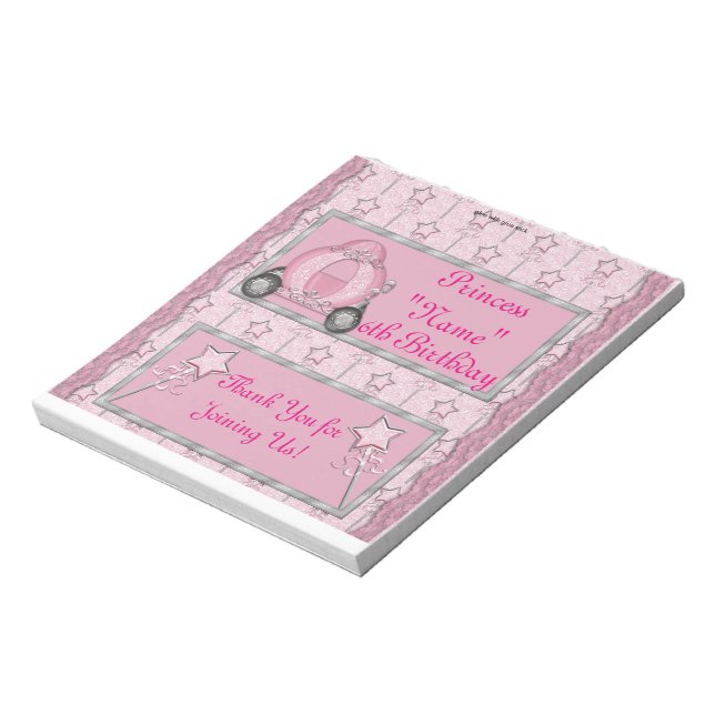 40 Princess Birthday Candy Bar Wrapper Party Favor Notepad (Rotated)