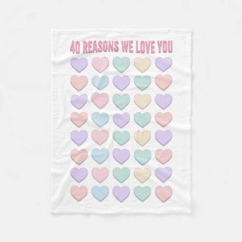 40 reasons We love You _ 40th Birthday Gifts Fleece Blanket