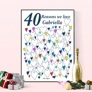 40 Reasons We Love You - 40th Birthday Guest Book