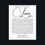 40 reasons we love you birthday gift mom sister ca canvas print<br><div class="desc">This is a DO IT YOURSELF XX Reasons why we love you. roses reasons we love you,  editable 50 Reasons,  60th birthday,  editable,  80th birthday,  memories,  love you,  mom,  retire You can edit the main body text. Designed by The Arty Apples Limited</div>