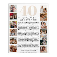40 Reasons We Love You Birthday Keepsake Gift