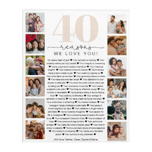 40 Reasons We Love You Birthday Keepsake Gift Acrylic Print