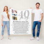 40 Reasons We Love You Gift Art Poster Fleece Blanket<br><div class="desc">Perfect gift for that special someone to celebrate a milestone birthday,  anniversary or more!  Explain all the reasons you love them and why they are special to you!</div>