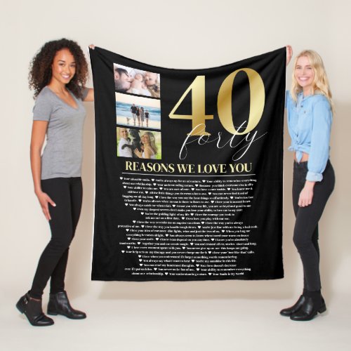 40 Reasons We Love You Gift  Fleece Blanket