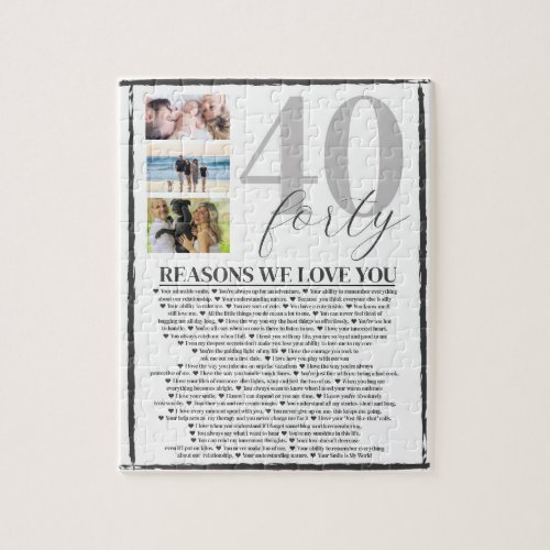 40 Reasons We Love You Gift  Jigsaw Puzzle