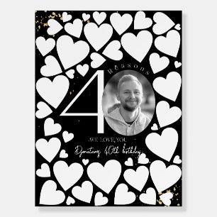 40 Reasons We Love You Gold Black Board